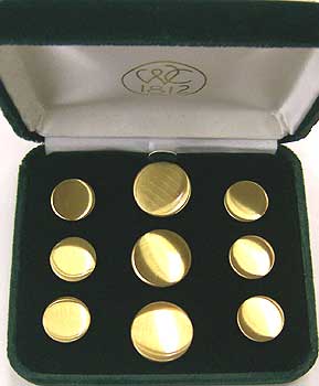 Engraving buttons - satin finish 9 piece set gold